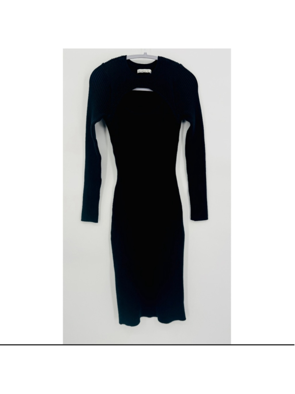 Women's Abercrombie & Fitch Ribbed Midi Bodycon Sweater Dress Black Size S